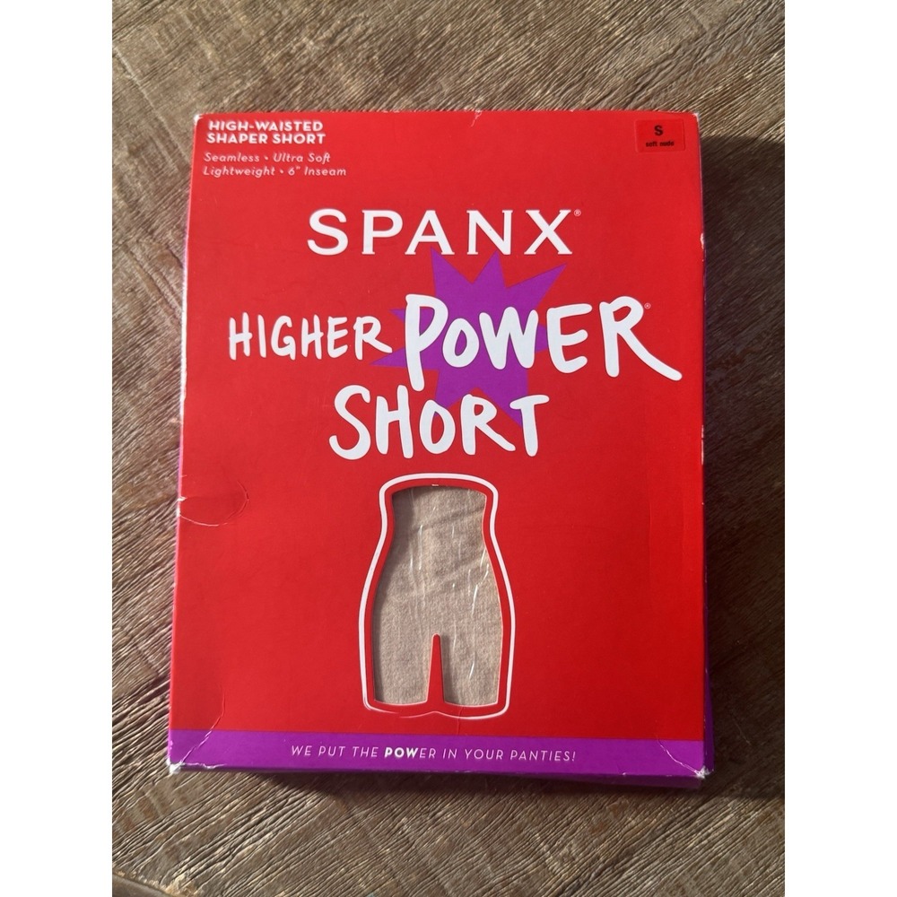 Spanx Higher Power Short High Waisted Shaper Soft Nude Size Small 2746 6 Inseam